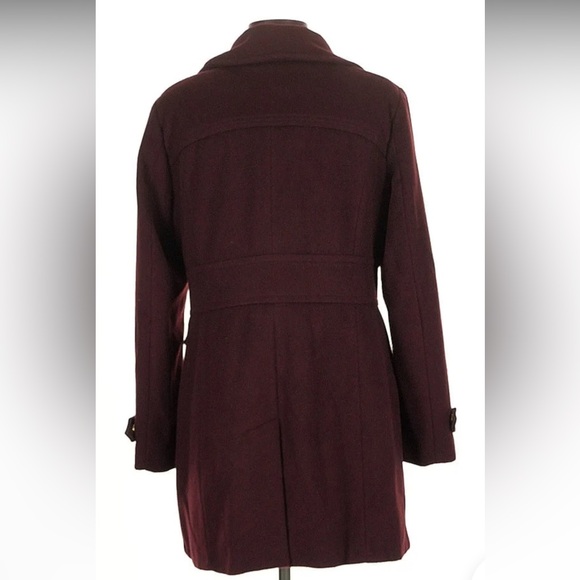Cole Haan Deep Burgundy Pea Coat - Picture 2 of 4